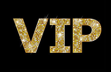 VIP Sign of Lights on Black Background